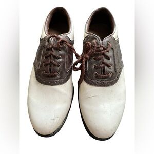 FootJoy Greenjoys Golf Shoes‎ Mens Size 9 Saddle White Brown 45581